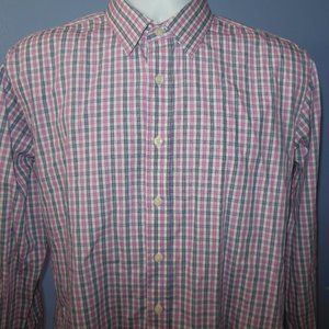 Men UNTUCKit Pink Blue White Check/Plaid Long Sleeve Shirt M